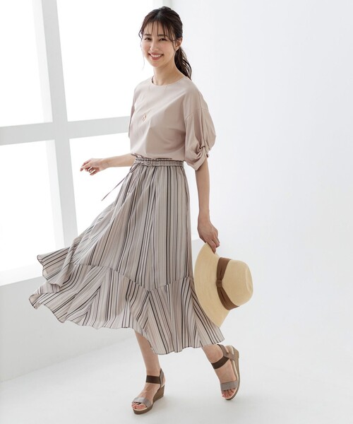 ANY SIS(エニィスィス)の「【美人百花7月号掲載】マルチカラーストライプ スカート(スカート・レディース・ピンク系1/ブラック系1・2)」の6枚目の写真