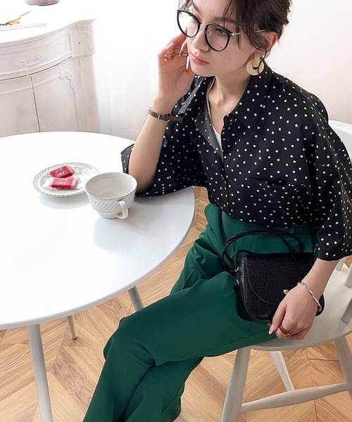 セール】'80sレトロが気分。総柄メンズライクシャツ（シャツ/ブラウス