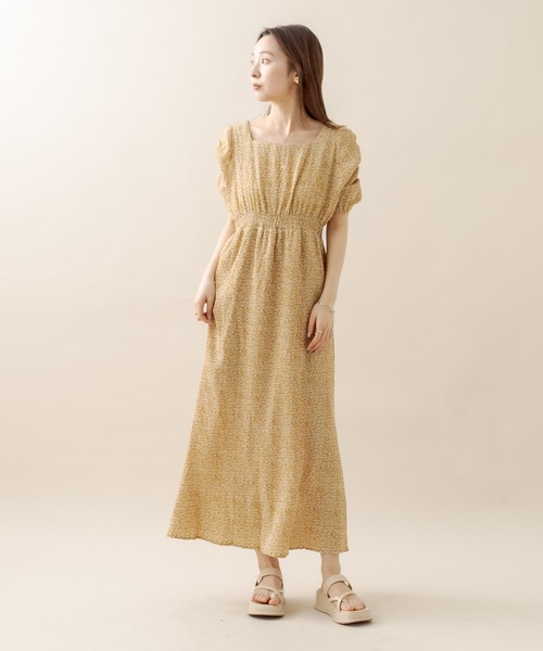 mline（エムライン）の「[mline] 楊柳フラワープリントワンピース（ワンピース・レディース・ブラック/グレー/イエロー・1/2）」の6枚目の写真