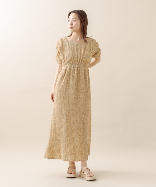 mline（エムライン）の「[mline] 楊柳フラワープリントワンピース（ワンピース・レディース・ブラック/グレー/イエロー・1/2）」の7枚目の写真