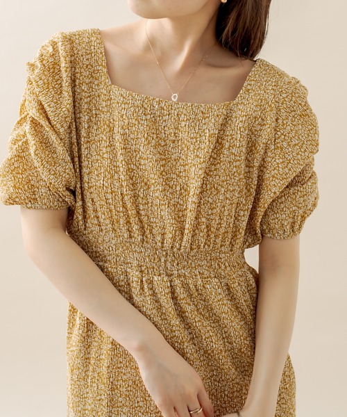 mline（エムライン）の「[mline] 楊柳フラワープリントワンピース（ワンピース・レディース・ブラック/グレー/イエロー・1/2）」の10枚目の写真