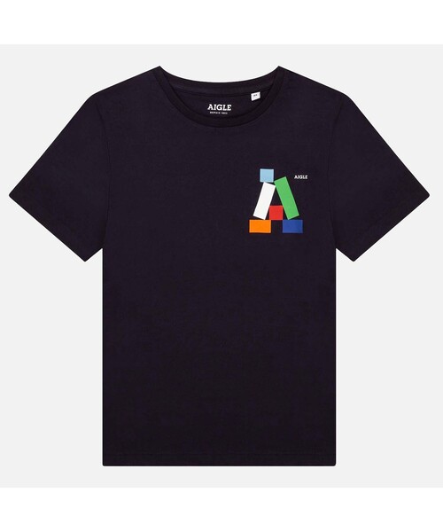 AIGLE（エーグル）の「「A」ロゴプリント 半袖Tシャツ（Tシャツ/カットソー・キッズ・レッド/ダークブルー/ホワイト・110/120/130/140）」の4枚目の写真