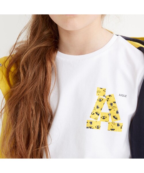 AIGLE（エーグル）の「「A」ロゴプリント 半袖Tシャツ（Tシャツ/カットソー・キッズ・レッド/ダークブルー/ホワイト・110/120/130/140）」の8枚目の写真