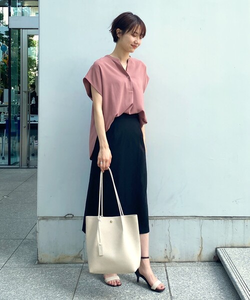 OPAQUE.CLIP（オペークドットクリップ）の「◆軽量シュリンクA4トートバッグ（トートバッグ・レディース・ブラック/グレー/オフホワイト/サンドベージュ・00）」の13枚目の写真