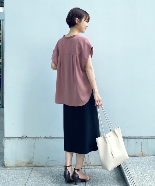 OPAQUE.CLIP（オペークドットクリップ）の「◆軽量シュリンクA4トートバッグ（トートバッグ・レディース・ブラック/グレー/オフホワイト/サンドベージュ・00）」の14枚目の写真