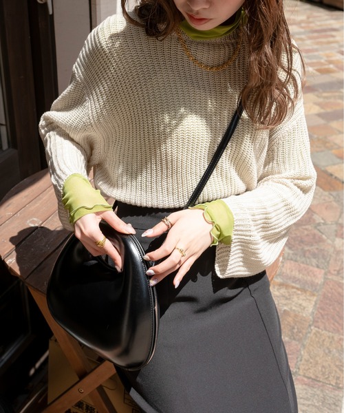 Ambre Ciel（アンブルシエル）の「シャーベットシアーニット／【WEB/EC限定商品】（ニット/セーター・レディース・ピンク/オレンジ/アイボリー/クリーム・FREE）」の9枚目の写真