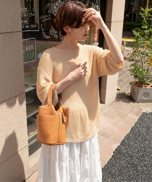 Ambre Ciel（アンブルシエル）の「シャーベットシアーニット／【WEB/EC限定商品】（ニット/セーター・レディース・ピンク/オレンジ/アイボリー/クリーム・FREE）」の11枚目の写真