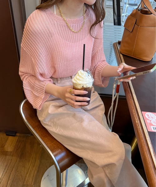 Ambre Ciel（アンブルシエル）の「シャーベットシアーニット／【WEB/EC限定商品】（ニット/セーター・レディース・ピンク/オレンジ/アイボリー/クリーム・FREE）」の17枚目の写真