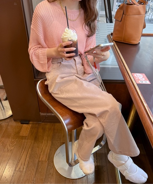 Ambre Ciel（アンブルシエル）の「シャーベットシアーニット／【WEB/EC限定商品】（ニット/セーター・レディース・ピンク/オレンジ/アイボリー/クリーム・FREE）」の18枚目の写真