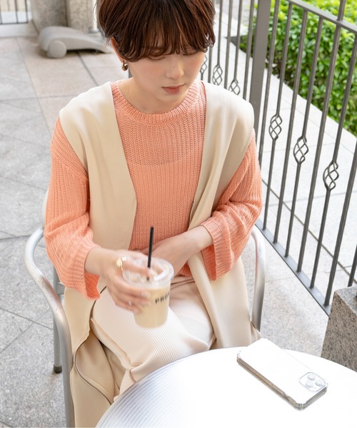 Ambre Ciel（アンブルシエル）の「シャーベットシアーニット／【WEB/EC限定商品】（ニット/セーター・レディース・ピンク/オレンジ/アイボリー/クリーム・FREE）」の22枚目の写真