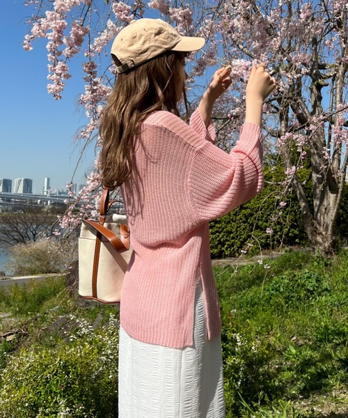 Ambre Ciel（アンブルシエル）の「シャーベットシアーニット／【WEB/EC限定商品】（ニット/セーター・レディース・ピンク/オレンジ/アイボリー/クリーム・FREE）」の20枚目の写真