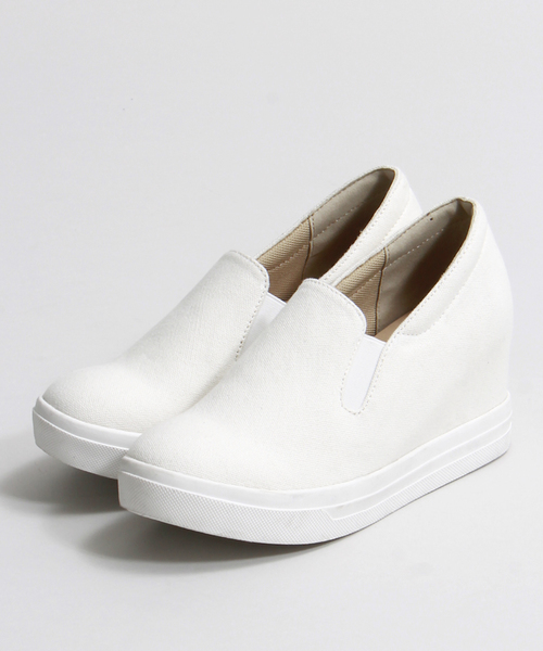 WEGO（ウィゴー）の「WEGO/インヒールスニーカー（スニーカー・レディース・ホワイト/ブラック・LARGE/MEDIUM）」の3枚目の写真