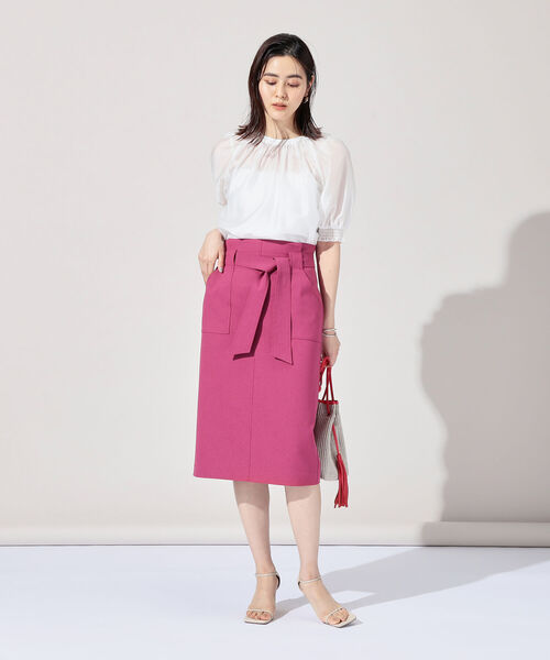 NOLLEY’S Sophi(ノーリーズソフィ)の「2WAYシアー袖シャーリングブラウス(シャツ/ブラウス・レディース・グレイッシュブルー/ライトパープル/オレンジ/オフホワイト/ベージュ・38/36)」の14枚目の写真