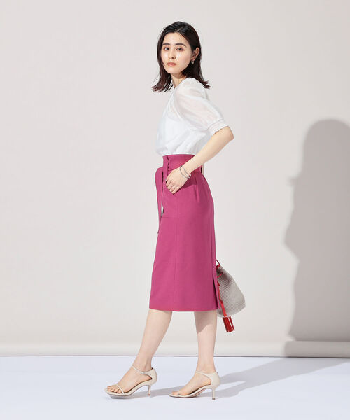 NOLLEY’S Sophi(ノーリーズソフィ)の「2WAYシアー袖シャーリングブラウス(シャツ/ブラウス・レディース・グレイッシュブルー/ライトパープル/オレンジ/オフホワイト/ベージュ・38/36)」の19枚目の写真