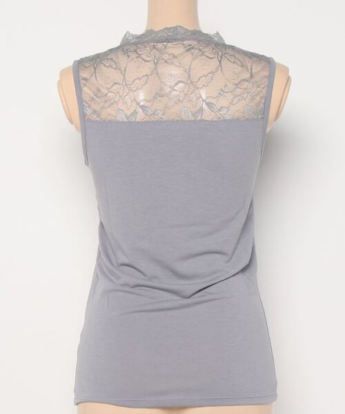 YU'NOW（ユナウ）の「【吸湿発熱】【抗菌防臭】ハイネックレースノースリーブインナー（インナーウェア/肌着・レディース・オフホワイト/ラベンダー/チャコールグレー/ブラック/アッシュブラウン/グレー・XXX-LARGE/XX-LARGE/XXXX-LARGE/X-LARGE/MEDIUM/LARGE）」の8枚目の写真