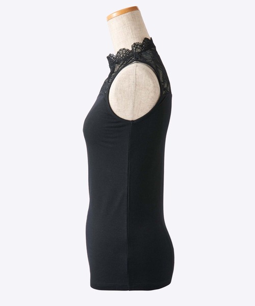 YU'NOW（ユナウ）の「【吸湿発熱】【抗菌防臭】ハイネックレースノースリーブインナー（インナーウェア/肌着・レディース・オフホワイト/ラベンダー/チャコールグレー/ブラック/アッシュブラウン/グレー・XXX-LARGE/XX-LARGE/XXXX-LARGE/X-LARGE/MEDIUM/LARGE）」の20枚目の写真