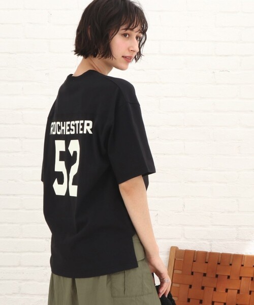 Cutie Blonde(キューティーブロンド)の「◆【S-L】バックロゴフットボールTシャツ(Tシャツ/カットソー・レディース・ブラック/オフホワイト/ブルー/レッド系1・01/02/03)」の8枚目の写真