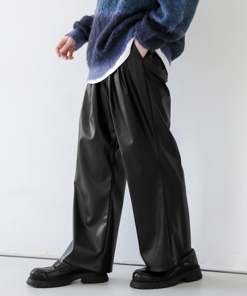 ASTRONOMY（アストロノミー）の「2タックワイドバギーデニム/合成皮革パンツ（デニムパンツ・メンズ・ブルー/ブラック/サックスブルー/インディゴブルー/ホワイト/ブラック系その他/グレー系/ホワイト系/ブラック系・L/M/S/XL）」の12枚目の写真