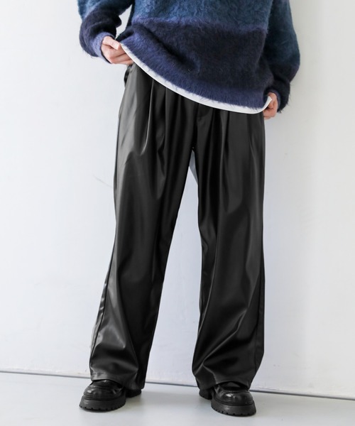 ASTRONOMY（アストロノミー）の「2タックワイドバギーデニム/合成皮革パンツ（デニムパンツ・メンズ・ブルー/ブラック/サックスブルー/インディゴブルー/ホワイト/ブラック系その他/グレー系/ホワイト系/ブラック系・L/M/S/XL）」の10枚目の写真