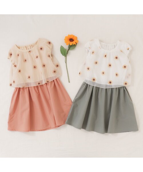 【美品】apres les cours ワンピースほか、3点セット 120 セール】ひまわり刺繍ワンピース(ワンピース)|apres les