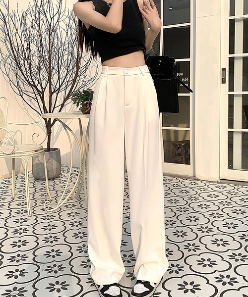 Dita Muaj.（ディータムアージュ）の「ハイウエストルーズスラックスパンツ（スラックス・レディース・ライトピンク/ホワイト/ブラック・L/S/M）」の2枚目の写真