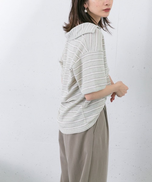 KBF レースボーダープリントプルオーバー KBF レースボーダープリントプルオーバー