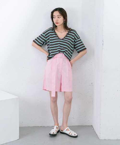 セール】Vネックボーダープルオーバー（Tシャツ/カットソー）｜KBF