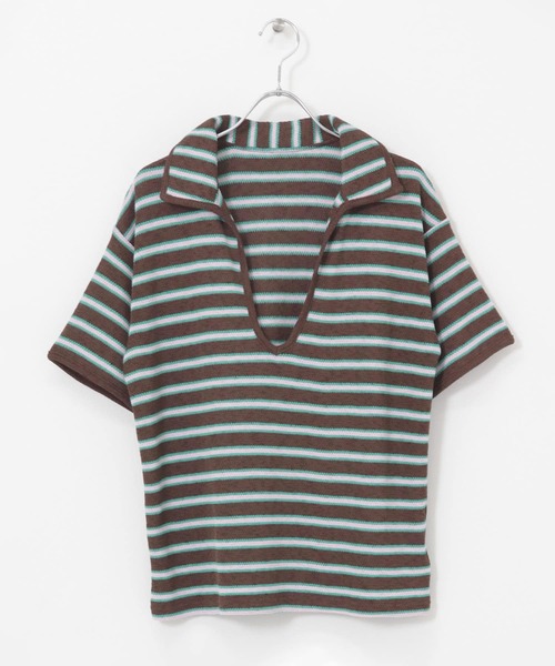 セール】Vネックボーダープルオーバー（Tシャツ/カットソー）｜KBF