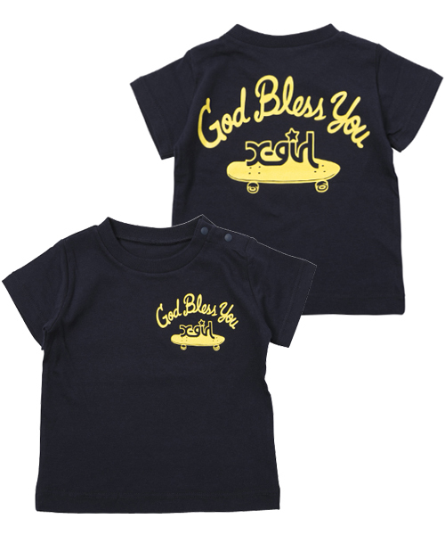 X-girl Stages(エックスガールステージス)の「【VERY(ベリー)5月号掲載商品】S/S TEE GOD BLESS YOU (4T~7T)(Tシャツ/カットソー・キッズ・ホワイト/ブラック/ネイビー・4T/5T/6T/7T)」の3枚目の写真