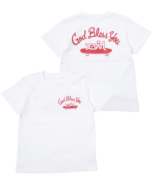 X-girl Stages(エックスガールステージス)の「【VERY(ベリー)5月号掲載商品】S/S TEE GOD BLESS YOU (4T~7T)(Tシャツ/カットソー・キッズ・ホワイト/ブラック/ネイビー・4T/5T/6T/7T)」の2枚目の写真