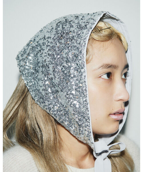 Ray BEAMS（レイビームス）の「Ray BEAMS / ラップ スパンコール カーチフ（その他小物・レディース・ブラック/シルバー・ONE SIZE）」の2枚目の写真