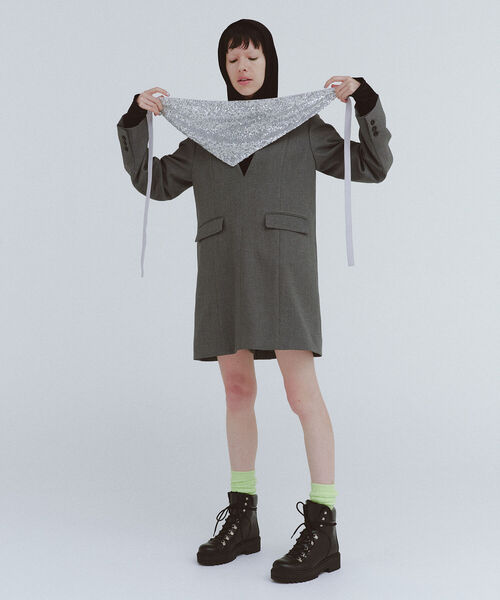 Ray BEAMS（レイビームス）の「Ray BEAMS / ラップ スパンコール カーチフ（その他小物・レディース・ブラック/シルバー・ONE SIZE）」の12枚目の写真