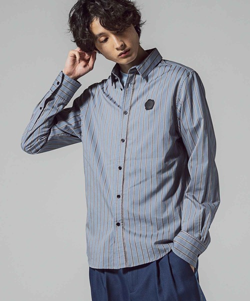 VIKTOR&ROLF(ヴィクター&ロルフ)の「VIKTOR&ROLF(ヴィクター&ロルフ)ストライプロゴシャツ/STRIPED LOGO SHIRT(シャツ/ブラウス・メンズ・ライトブルー・46/48/50)」の1枚目の写真