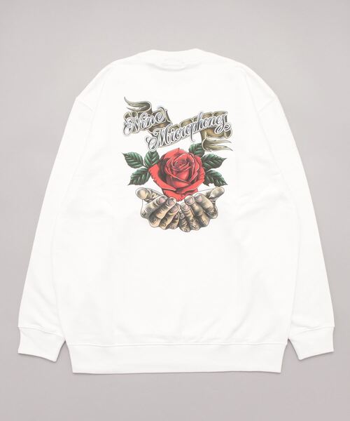NineMicrophones（ナインマイクロフォンズ）の「SWEAT-Rose-（スウェット・メンズ・ホワイト/ブラック・MEDIUM/LARGE/X-LARGE/SMALL）」の13枚目の写真