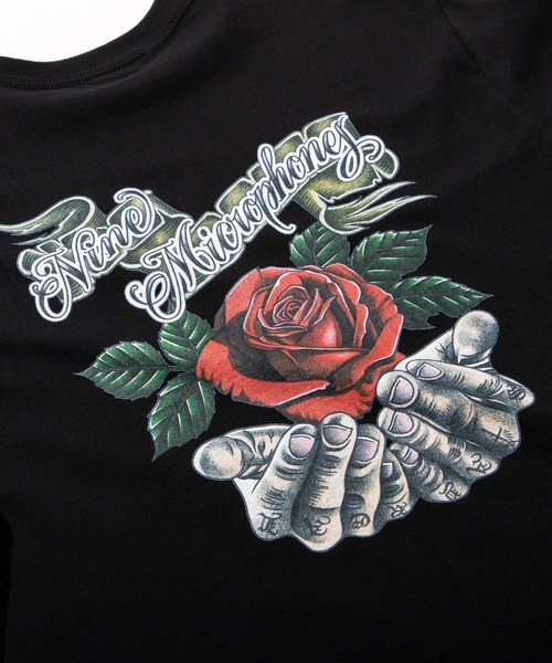 NineMicrophones（ナインマイクロフォンズ）の「SWEAT-Rose-（スウェット・メンズ・ホワイト/ブラック・MEDIUM/LARGE/X-LARGE/SMALL）」の6枚目の写真