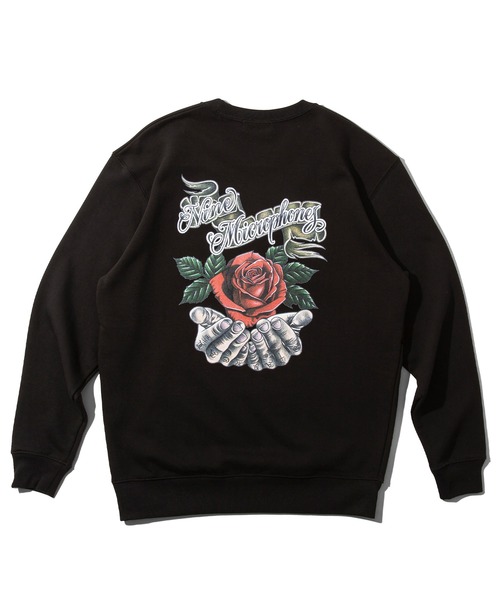 NineMicrophones（ナインマイクロフォンズ）の「SWEAT-Rose-（スウェット・メンズ・ホワイト/ブラック・MEDIUM/LARGE/X-LARGE/SMALL）」の4枚目の写真