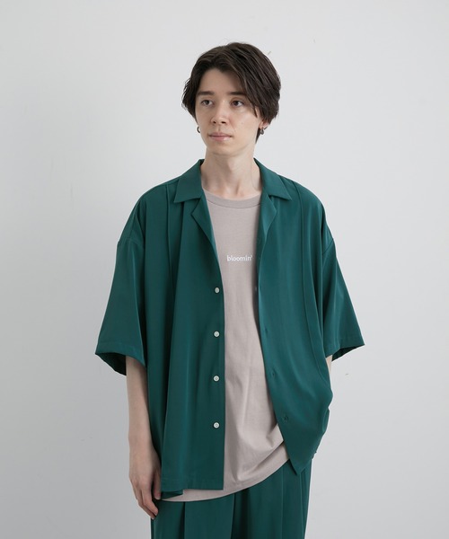 JUNRED(ジュンレッド)の「スローテックピンタックルーズシャツ(シャツ/ブラウス・メンズ・ブラック/ベージュ系その他/グリーン系その他・S/M/L)」の8枚目の写真