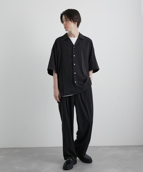 JUNRED(ジュンレッド)の「スローテックピンタックルーズシャツ(シャツ/ブラウス・メンズ・ブラック/ベージュ系その他/グリーン系その他・S/M/L)」の11枚目の写真