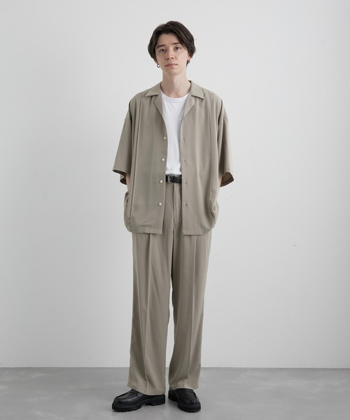 JUNRED(ジュンレッド)の「スローテックピンタックルーズシャツ(シャツ/ブラウス・メンズ・ブラック/ベージュ系その他/グリーン系その他・S/M/L)」の12枚目の写真