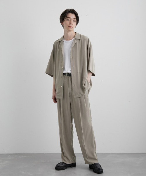 JUNRED(ジュンレッド)の「スローテックピンタックルーズシャツ(シャツ/ブラウス・メンズ・ブラック/ベージュ系その他/グリーン系その他・S/M/L)」の13枚目の写真