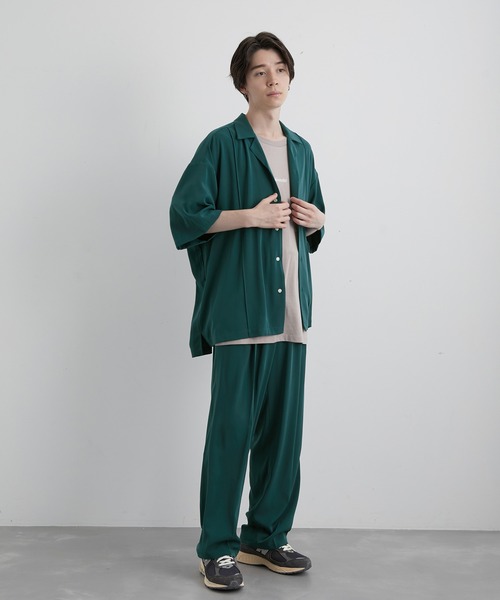 JUNRED(ジュンレッド)の「スローテックピンタックルーズシャツ(シャツ/ブラウス・メンズ・ブラック/ベージュ系その他/グリーン系その他・S/M/L)」の14枚目の写真
