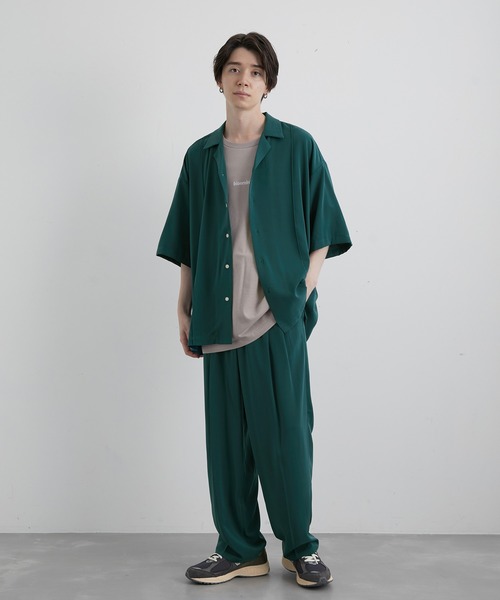 JUNRED(ジュンレッド)の「スローテックピンタックルーズシャツ(シャツ/ブラウス・メンズ・ブラック/ベージュ系その他/グリーン系その他・S/M/L)」の15枚目の写真