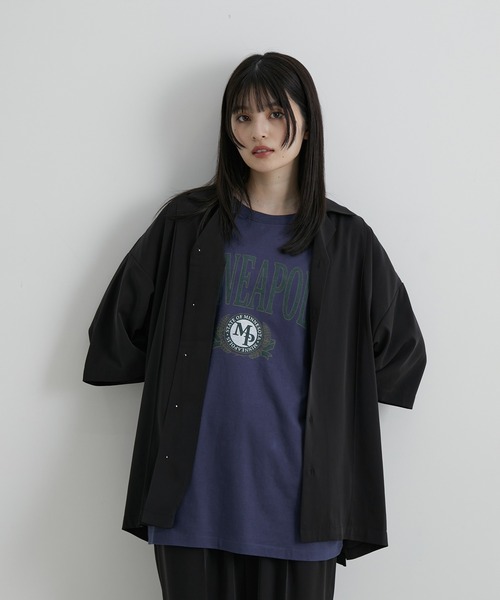 JUNRED(ジュンレッド)の「スローテックピンタックルーズシャツ(シャツ/ブラウス・メンズ・ブラック/ベージュ系その他/グリーン系その他・S/M/L)」の17枚目の写真