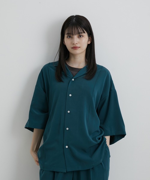 JUNRED(ジュンレッド)の「スローテックピンタックルーズシャツ(シャツ/ブラウス・メンズ・ブラック/ベージュ系その他/グリーン系その他・S/M/L)」の19枚目の写真