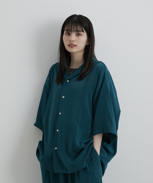 JUNRED(ジュンレッド)の「スローテックピンタックルーズシャツ(シャツ/ブラウス・メンズ・ブラック/ベージュ系その他/グリーン系その他・S/M/L)」の20枚目の写真