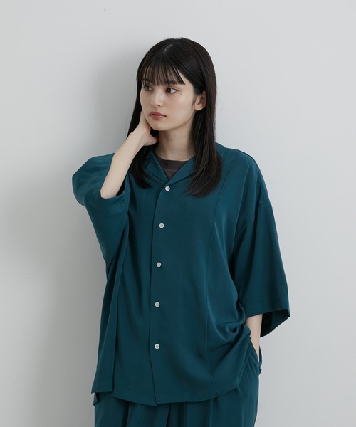 JUNRED(ジュンレッド)の「スローテックピンタックルーズシャツ(シャツ/ブラウス・メンズ・ブラック/ベージュ系その他/グリーン系その他・S/M/L)」の21枚目の写真