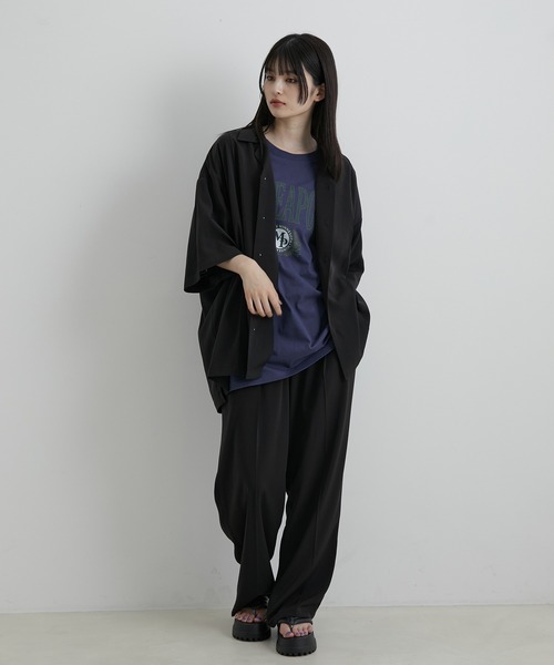JUNRED(ジュンレッド)の「スローテックピンタックルーズシャツ(シャツ/ブラウス・メンズ・ブラック/ベージュ系その他/グリーン系その他・S/M/L)」の22枚目の写真