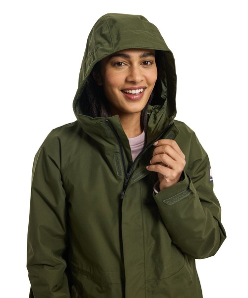 BURTON(バートン)の「防水 速乾 Veridry 2L レインジャケット(マウンテンパーカー・レディース・ブラック/カーキ・S/M)」の16枚目の写真
