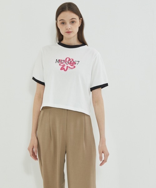manavis7(マナビスセブン)の「【MANAVIS7 】クローバー カラーリングラインティーシャツ / Clover Coloring Line T-shirt(Tシャツ/カットソー・レディース・ホワイト/ブラック・FREE)」の3枚目の写真