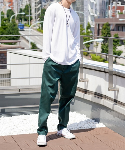 NAVY（ネイビー）の「無地ワッフルクルーネックロングスリーブTシャツ（Tシャツ/カットソー・メンズ・ホワイト/ブラック/ネイビー/グレー/カーキ・XL/XXL/S/L/M）」の7枚目の写真